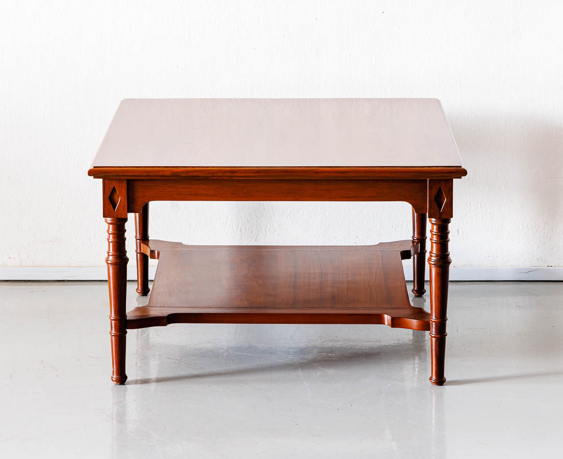 British Colonial Teakwood Square Coffee Table - The Past Perfect Collection