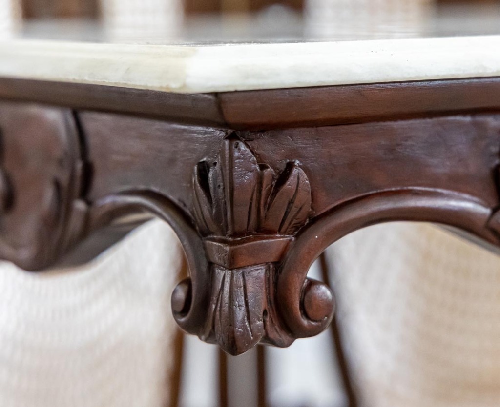 British Colonial Mahogany Marble Console Table - The Past Perfect ...