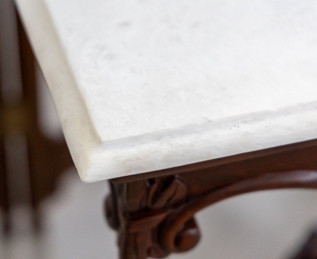 British Colonial Mahogany Marble Console Table - The Past Perfect ...