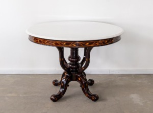 Rosewood Marble Table with Cedar Inlay l The Past Perfection Collection