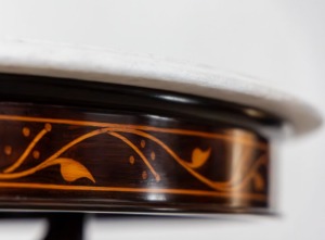 Rosewood Marble Table with Cedar Inlay l The Past Perfect Collection